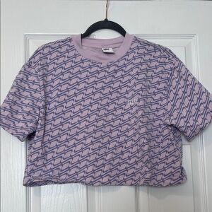 Nike Lavender Wave-Print Cropped Tee